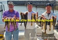 image of walleye anglers who caught limits of wallleyes on Lake of the Woods 