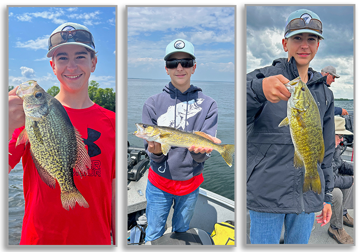 Cade Jacobs collage of fishing trip to northern minnesota