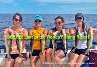 image of 4 beautiful women fishing walleyes on Lake of the Woods