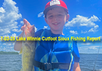 Image links to fishing report from Lake Winnie and Cutoot sioux