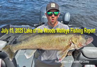 image of MTT Tournament angler holding huge walleye from Lake of the woods