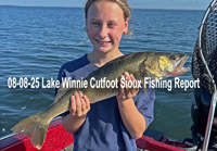 image links to fishing report from Bowen Lodge on Lake Winnie and Cutfoot Sioux in Minnesota 