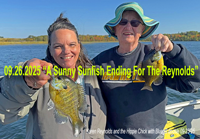 image of Susan Sundin and Karen Reynolds with pair of nice sunfish