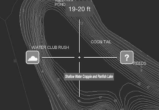 Shallow Crappie Lake image of map showing shallow crappie fishing areas