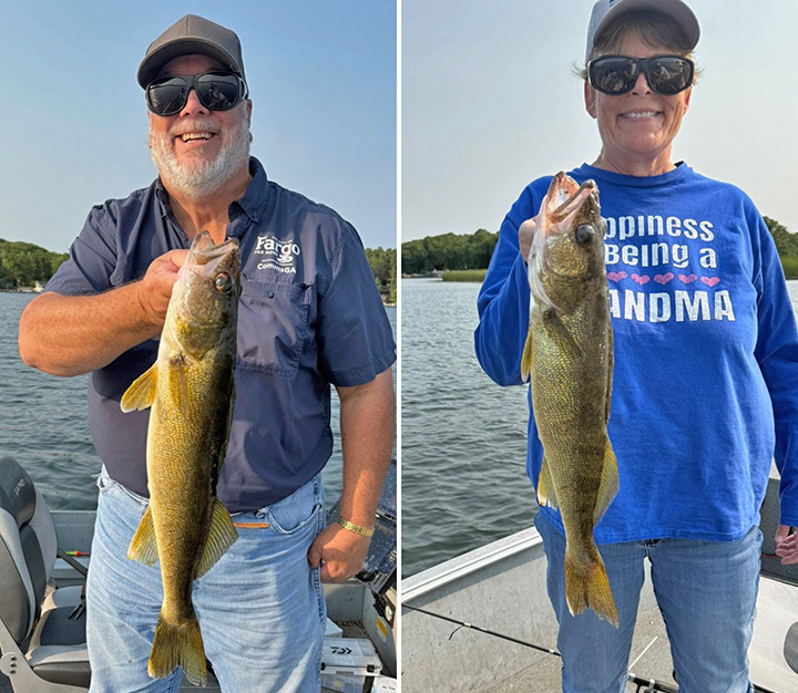 image of brainerd area anglers with big walleyes 
