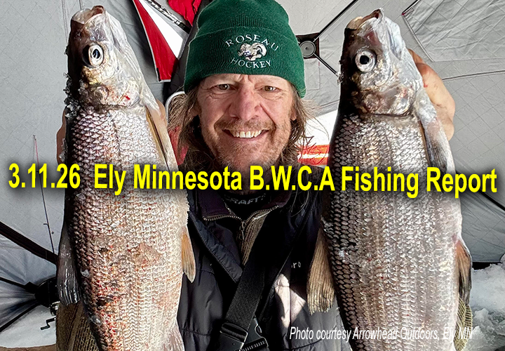 image links to ice fishing report from the Ely MN BWCA area
