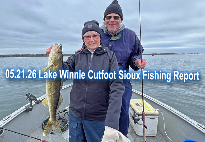 image links to fishing report from Lake Winnie and Cutfoot Sioux