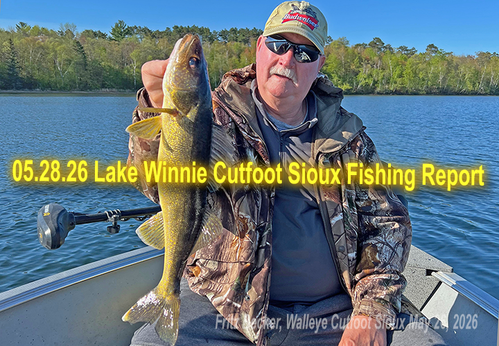 image links to fishing report from Boen Lodge on Lake Winnie and Cutfoot Sioux