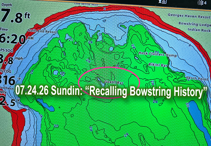 image links to fishing report about the Goettl Bar on Bowstring Lake