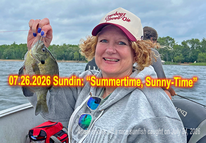 image links to fishing report about sunfish and crappies by Jeff Sundin 