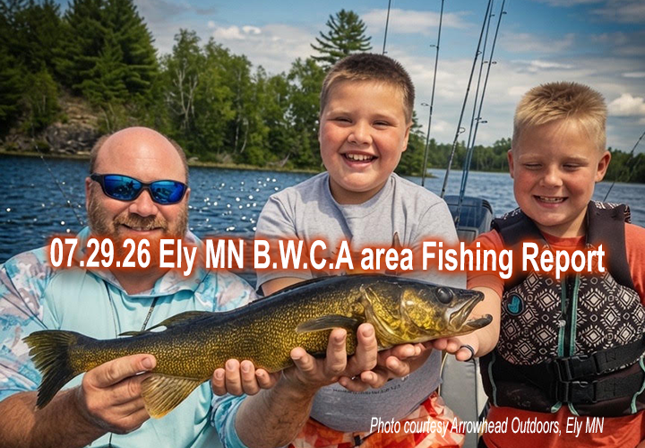image links to fishing report by Arrowhead Outdoors about the Bondary Waters Canoe Area