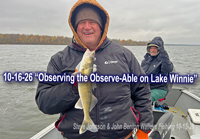 Image of Steve Johnson and John Benton on Walleye fishing cahrter with Hall of Fame fishing guide Jeff Sundin 