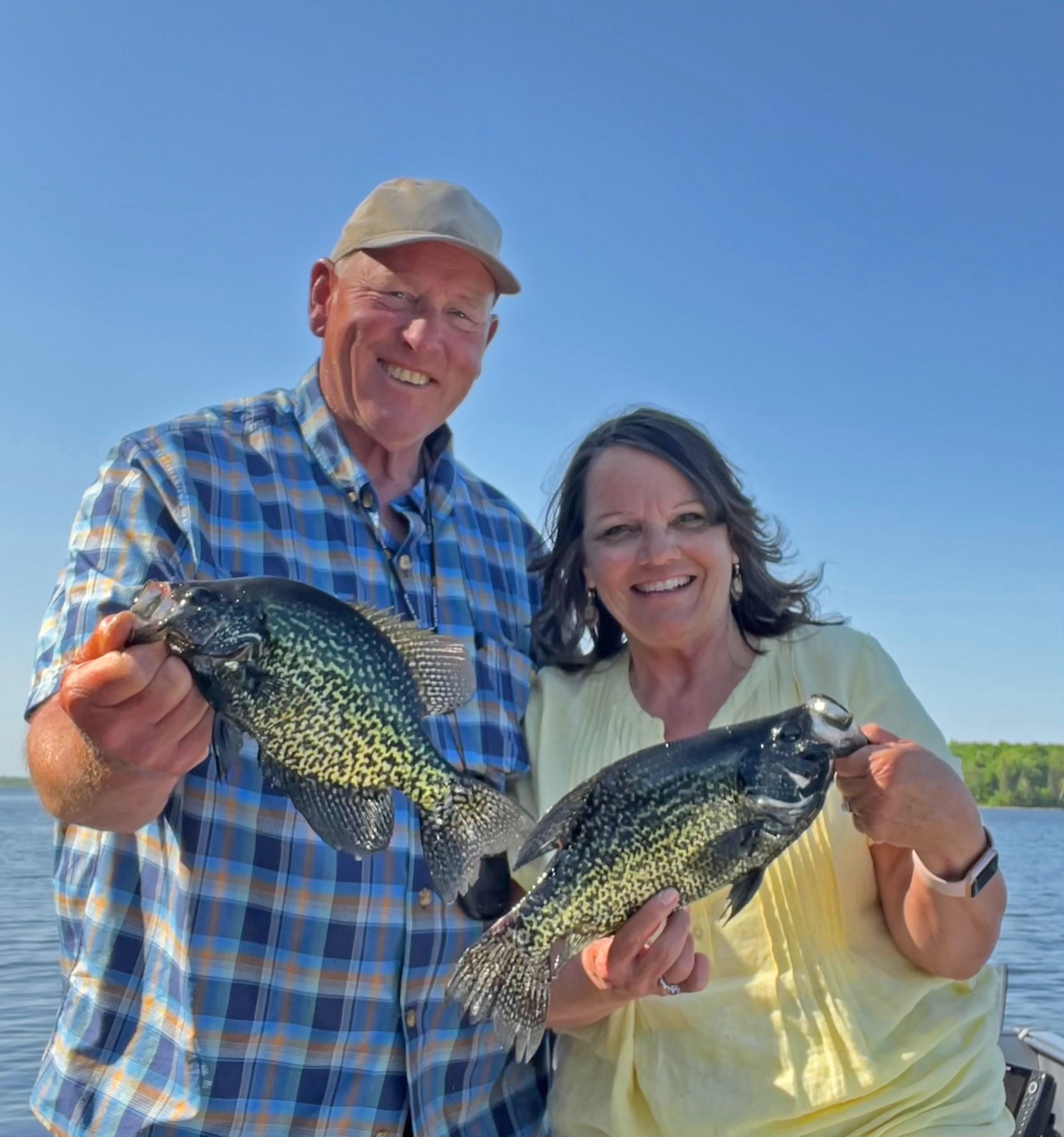 image of Jeff and Susan Sundin holding big crappies