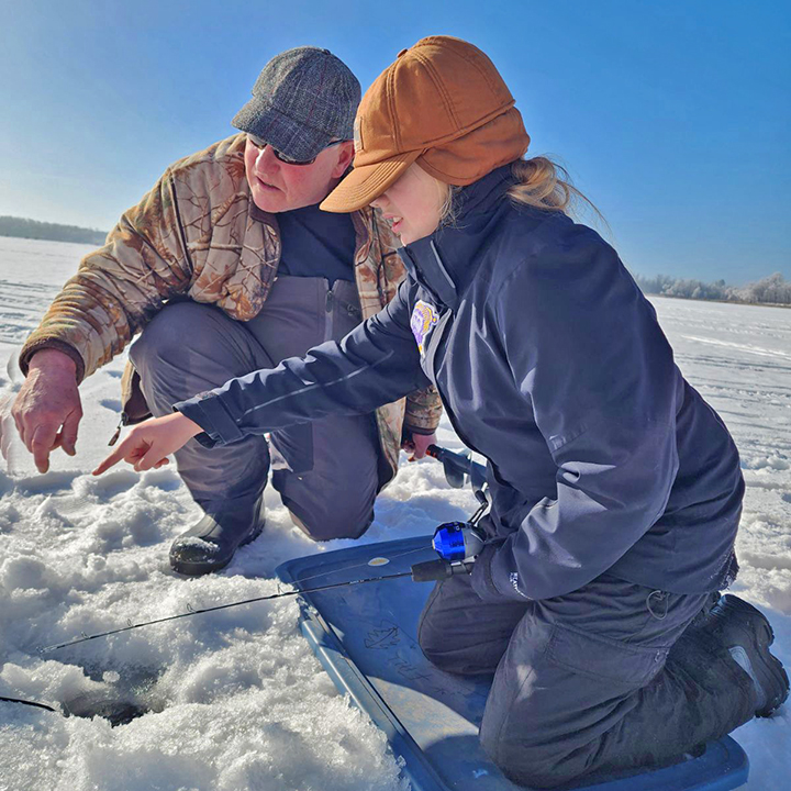 image of jeff sundin and harper comnick perch fishing 