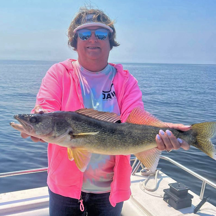 image of walleye angler on a fishing charter out of Wig Wam Resort on Lake of the Woods